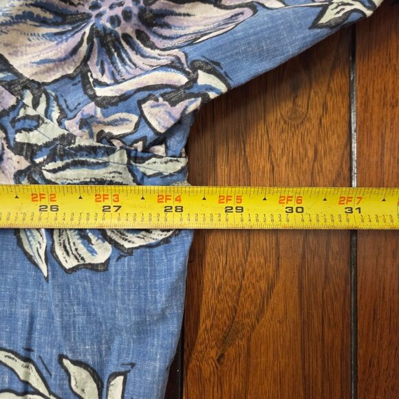 REYN SPOONER Shirt Men's 3XL Blue Abstract Floral Hawaiian Lily Full Cut - Picture 8 of 8